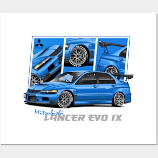 Mitsubishi Lancer Evolution evo 9, IX, JDM Car Posters and Art